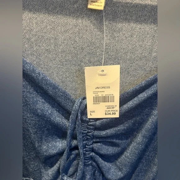 Cato 3/4 Sleeve Knee Length Blue Dress Size L NWT - Picture 5 of 8